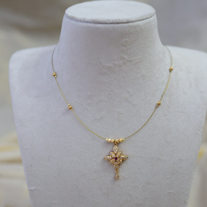 Heritage gold plated invisible short necklace IN0034