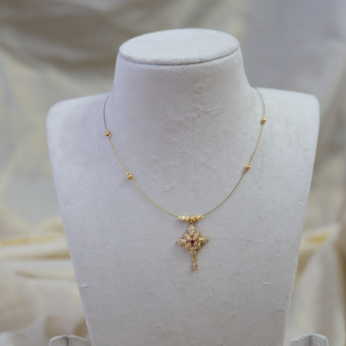 Heritage gold plated invisible short necklace IN0034