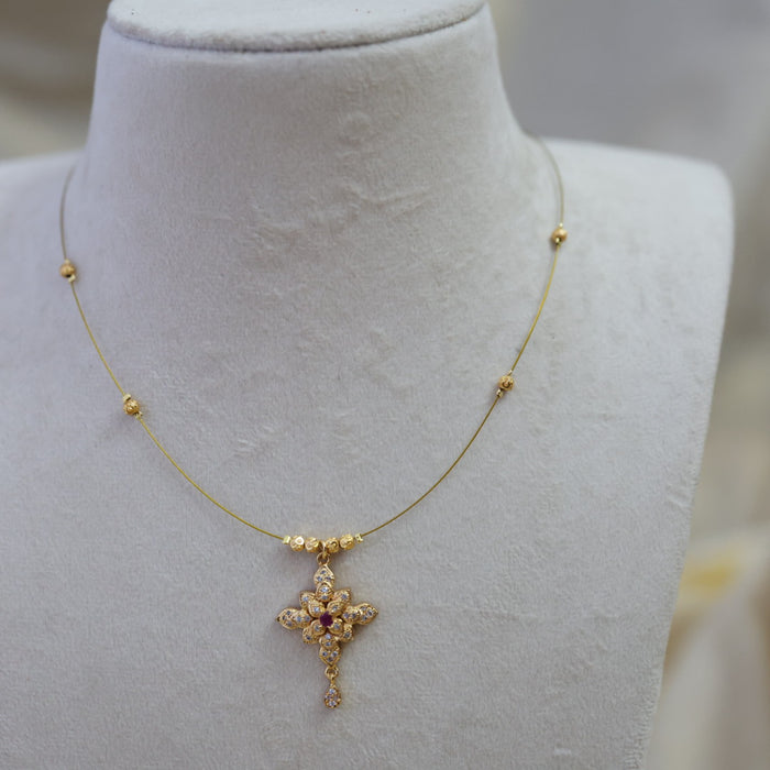 Heritage gold plated invisible short necklace IN0034