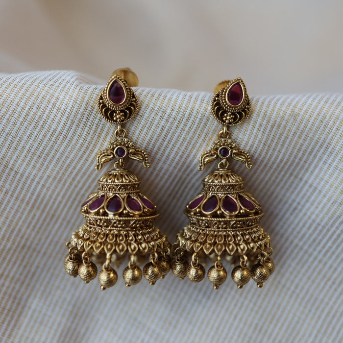 Antique gold jumka earrings AJJ6988