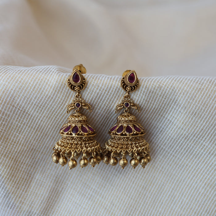 Antique gold jumka earrings AJJ6988