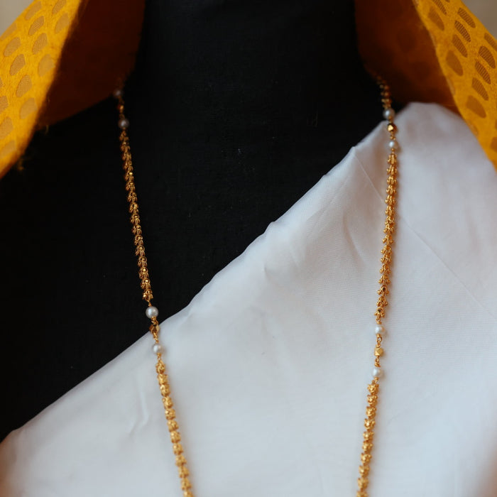 Heritage gold plated padakam pearl long necklace HP0279