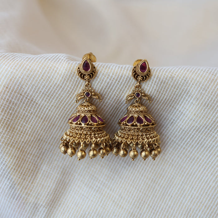 Antique gold jumka earrings AJJ6988