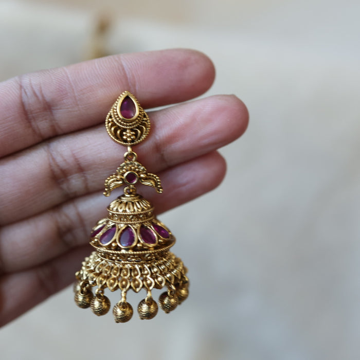 Antique gold jumka earrings AJJ6988