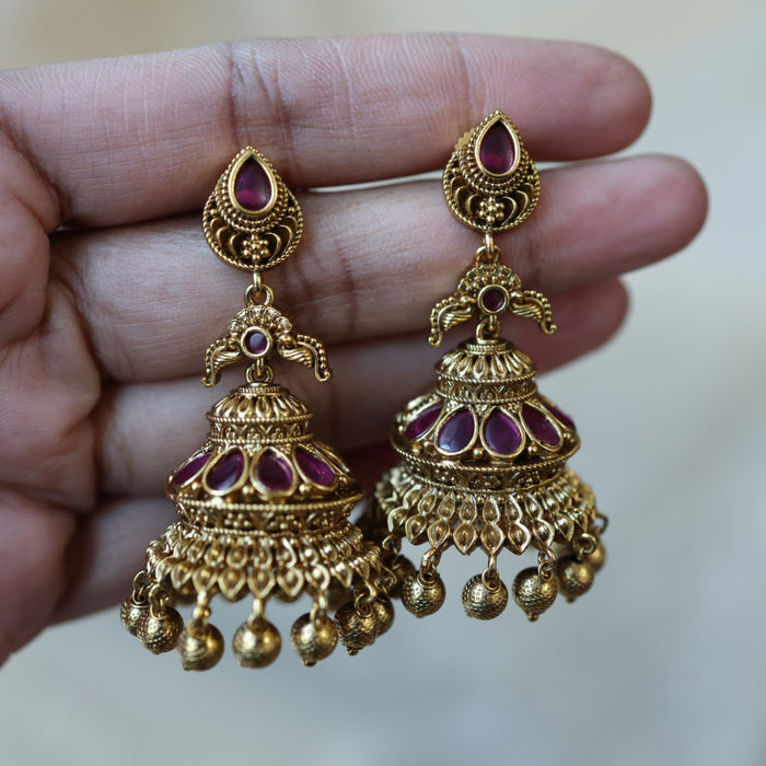 Antique gold jumka earrings AJJ6988
