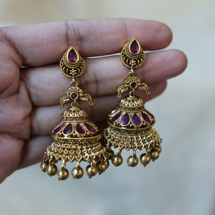 Antique gold jumka earrings AJJ6988