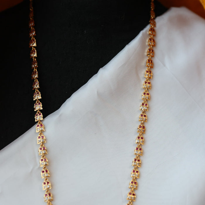 Heritage gold plated padakam pearl long necklace HP0278