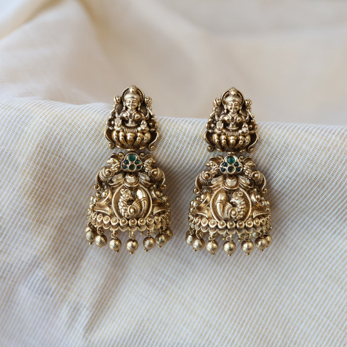 Antique gold temple design jumka earrings AJJ9077