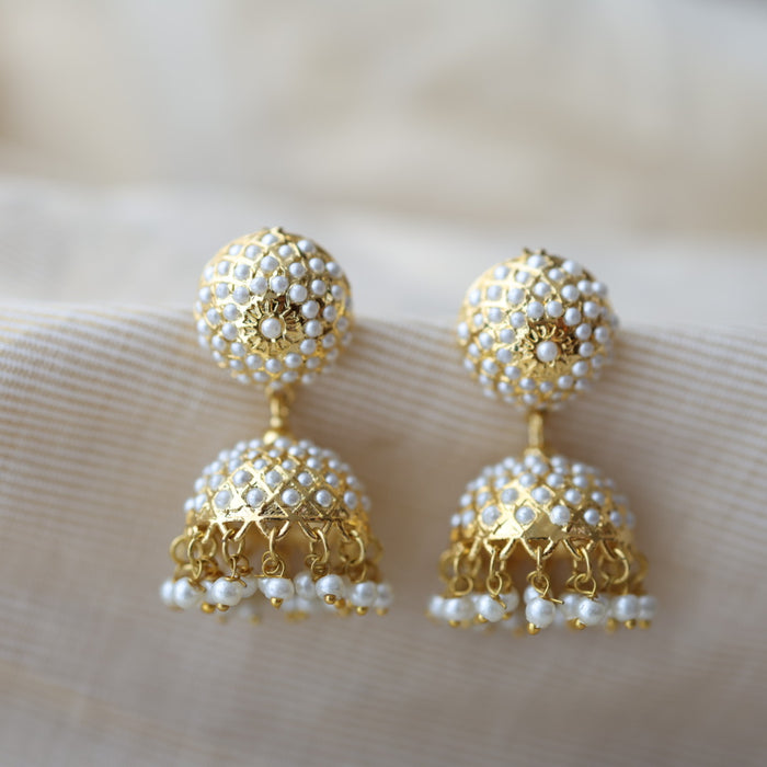 Heritage pearl jumka earrings HJ268