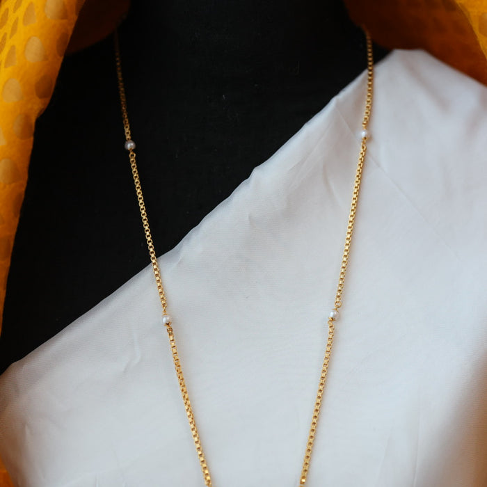 Heritage gold plated padakam pearl long necklace HP0273