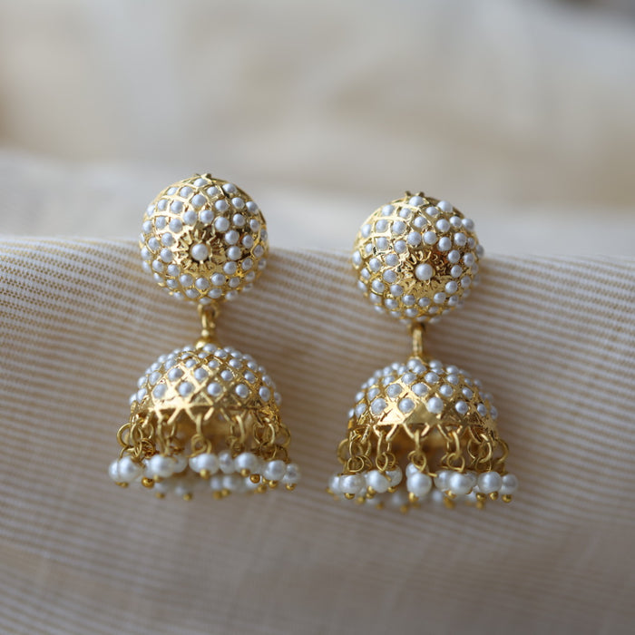 Heritage pearl jumka earrings HJ268