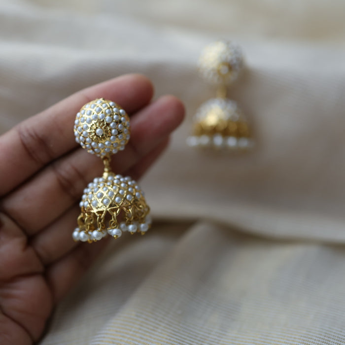 Heritage pearl jumka earrings HJ268