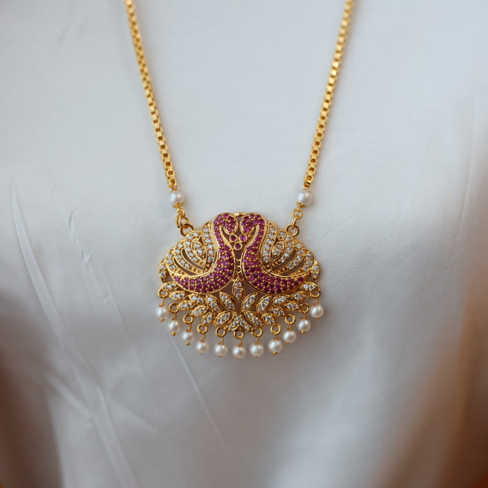 Heritage gold plated padakam pearl long necklace HP0273