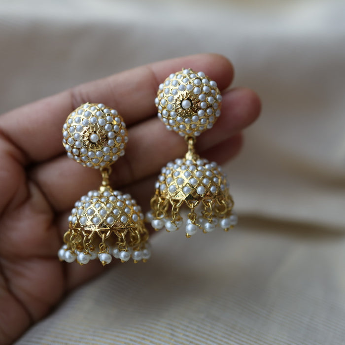 Heritage pearl jumka earrings HJ268