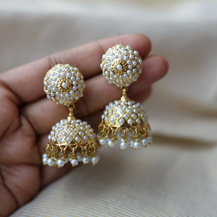 Heritage pearl jumka earrings HJ268