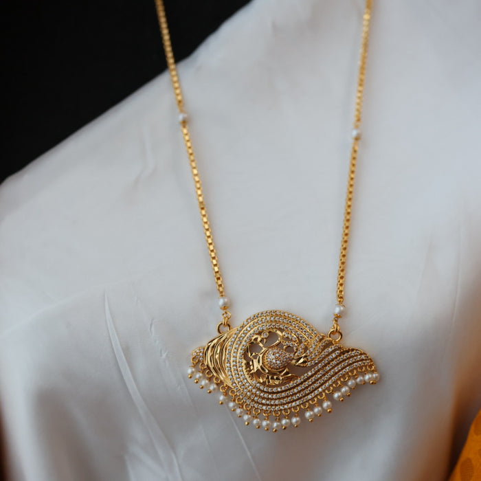 Heritage gold plated padakam pearl long necklace HP0271