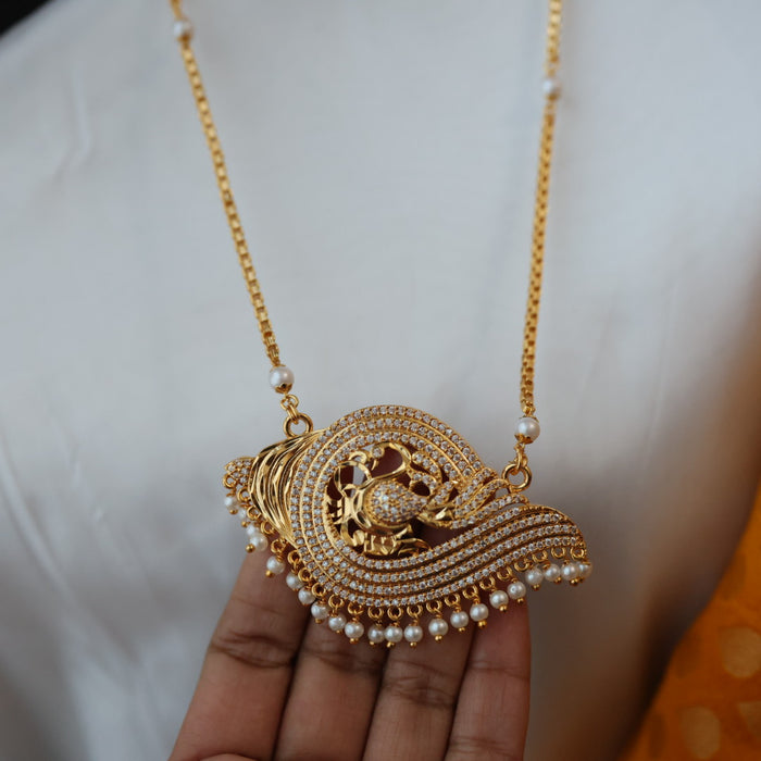 Heritage gold plated padakam pearl long necklace HP0271