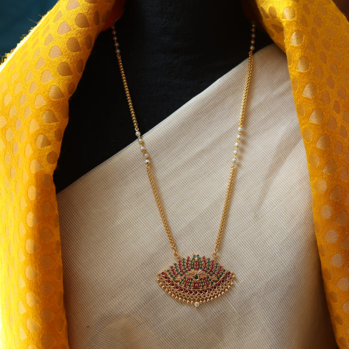 Heritage gold plated padakam long necklace HP211