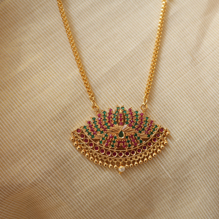 Heritage gold plated padakam long necklace HP211