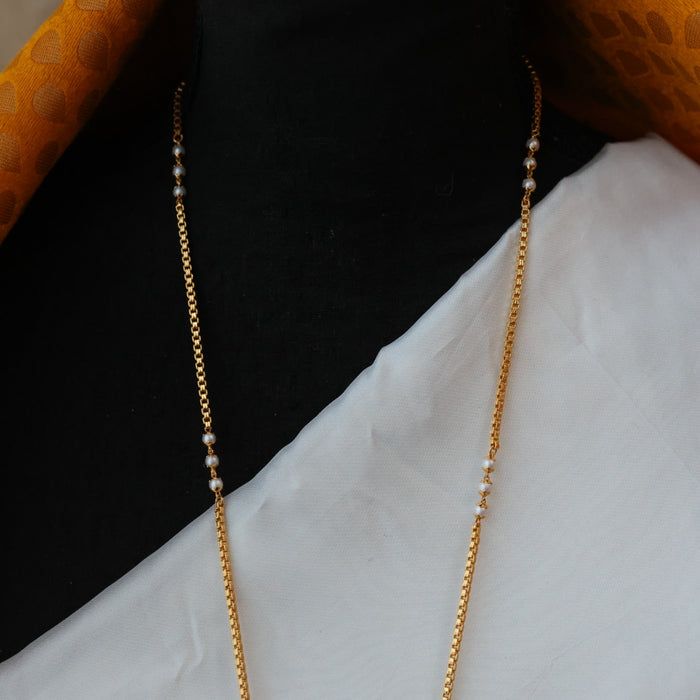 Heritage gold plated padakam pearl long necklace HP0270