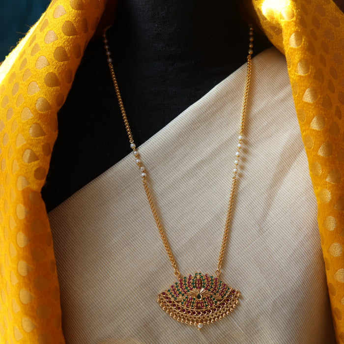 Heritage gold plated padakam long necklace HP211