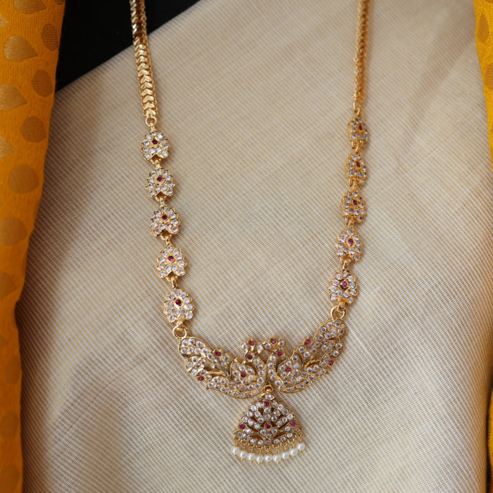 Heritage gold plated padakam long necklace HP213