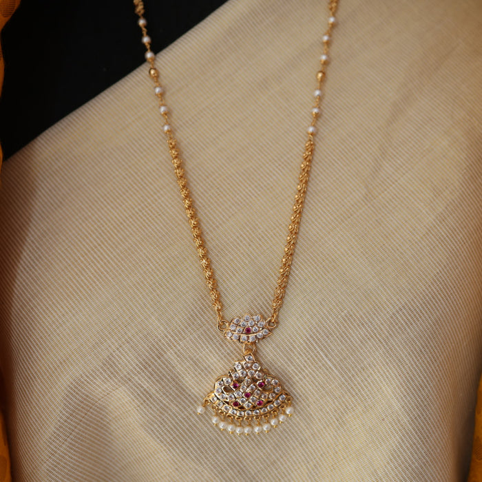 Heritage gold plated padakam long necklace HP215