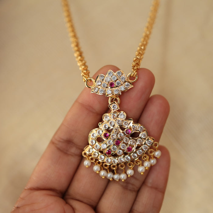 Heritage gold plated padakam long necklace HP215