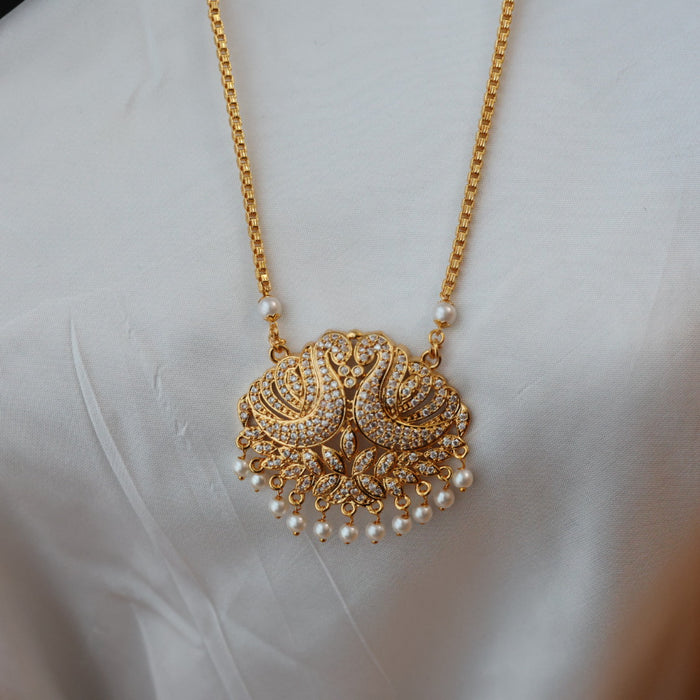 Heritage gold plated padakam pearl long necklace HP0266