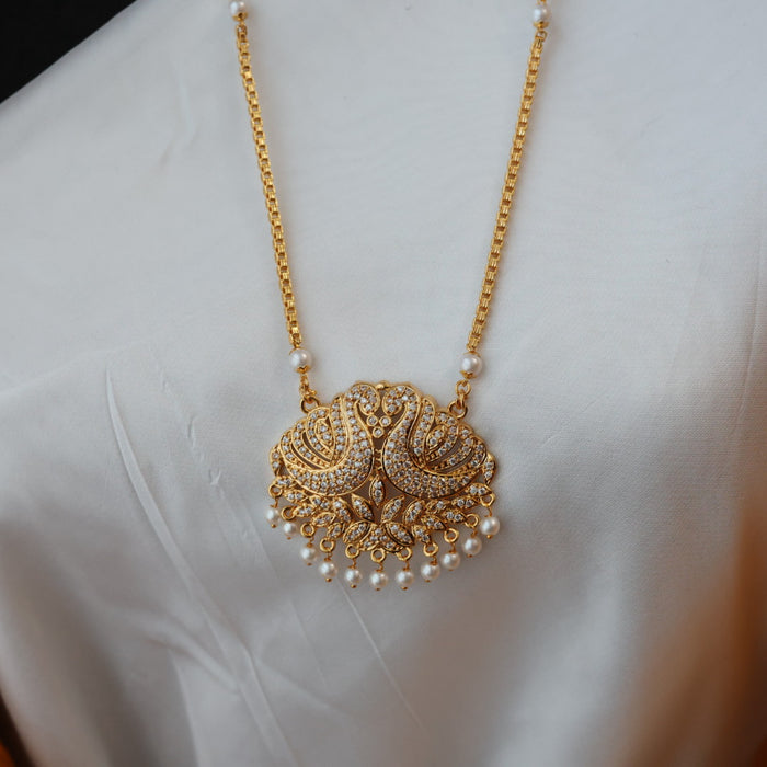 Heritage gold plated padakam pearl long necklace HP0266