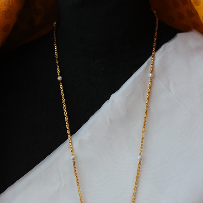 Heritage gold plated padakam pearl long necklace HP0266