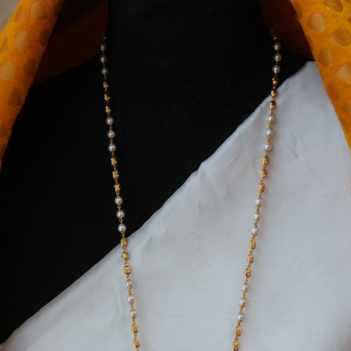 Heritage gold plated padakam pearl long necklace HP0265