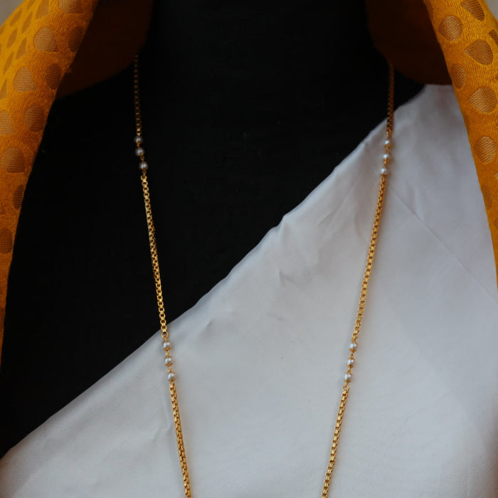 Heritage gold plated padakam pearl long necklace HP0265