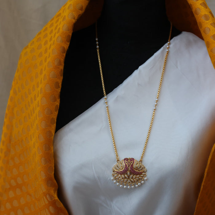 Heritage gold plated padakam pearl long necklace HP0264