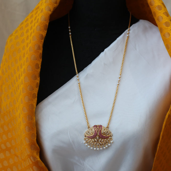 Heritage gold plated padakam pearl long necklace HP0264