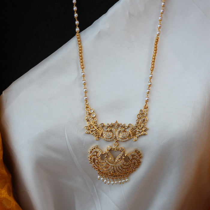 Heritage gold plated padakam pearl long necklace HP0268