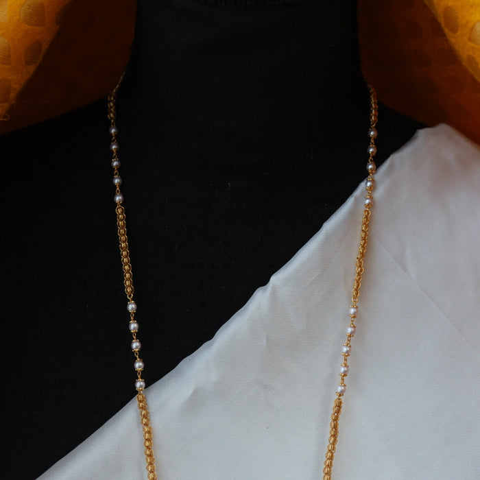 Heritage gold plated padakam pearl long necklace HP0268