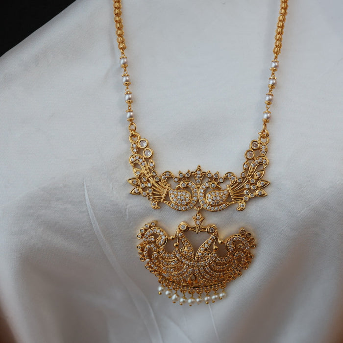 Heritage gold plated padakam pearl long necklace HP0263