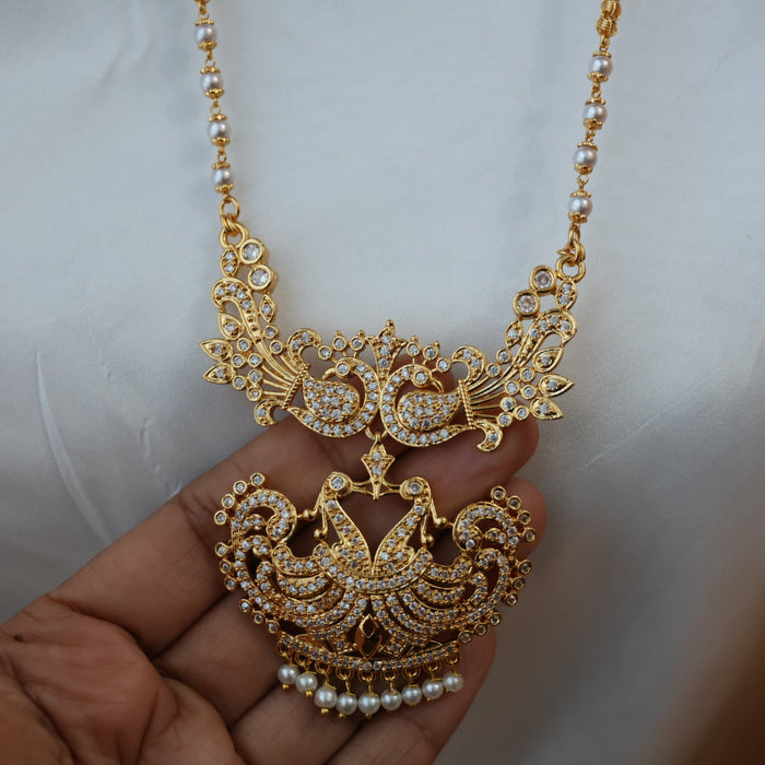 Heritage gold plated padakam pearl long necklace HP0268