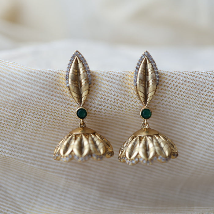 Antique gold stone jumka earrings AJ614