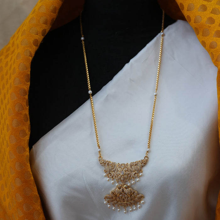 Heritage gold plated padakam pearl long necklace HP0261