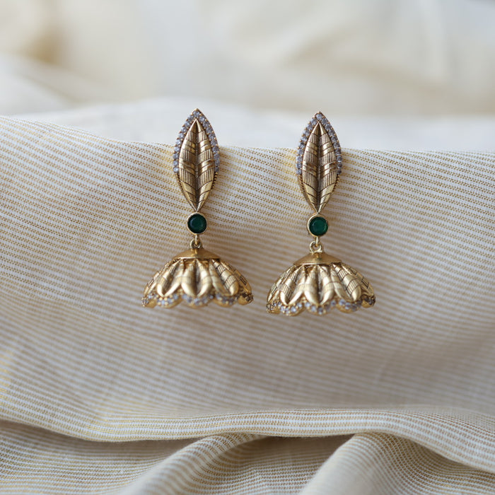 Antique gold stone jumka earrings AJ614