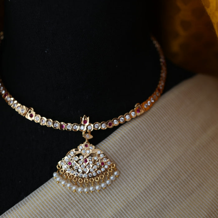Heritage gold plated short necklace H399