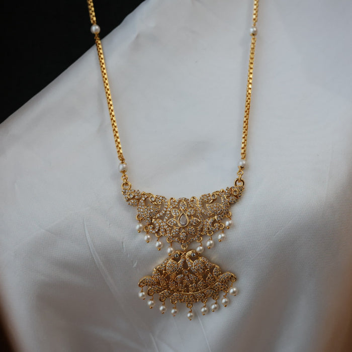 Heritage gold plated padakam pearl long necklace HP0261