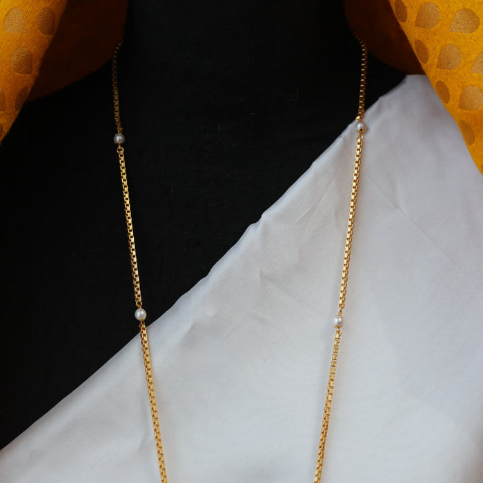 Heritage gold plated padakam pearl long necklace HP0261