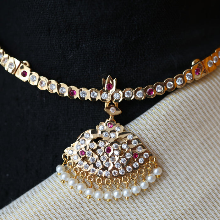 Heritage gold plated short necklace H399