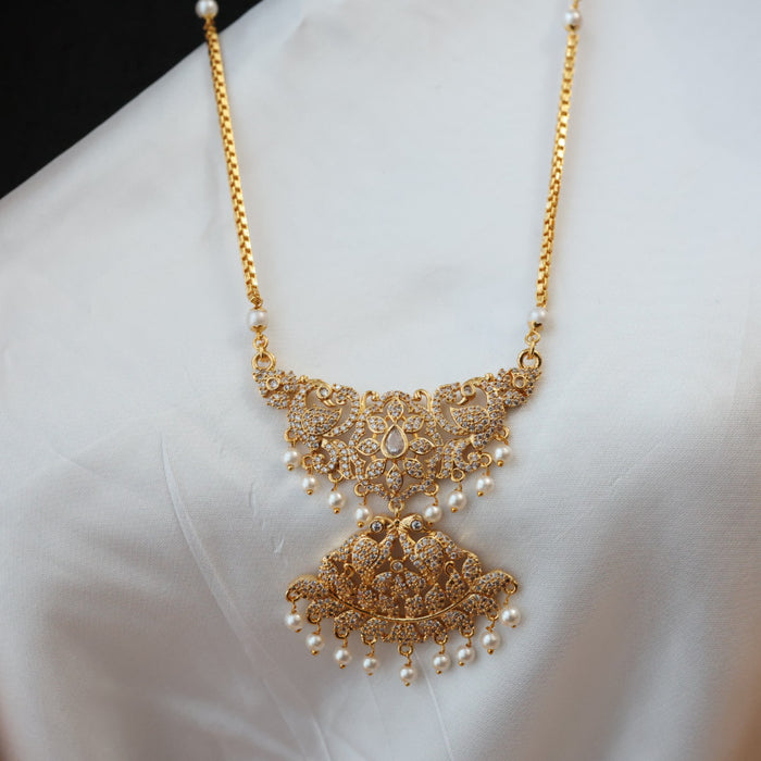 Heritage gold plated padakam pearl long necklace HP0261