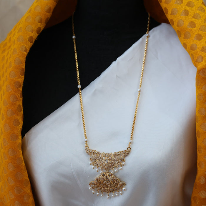 Heritage gold plated padakam pearl long necklace HP0261