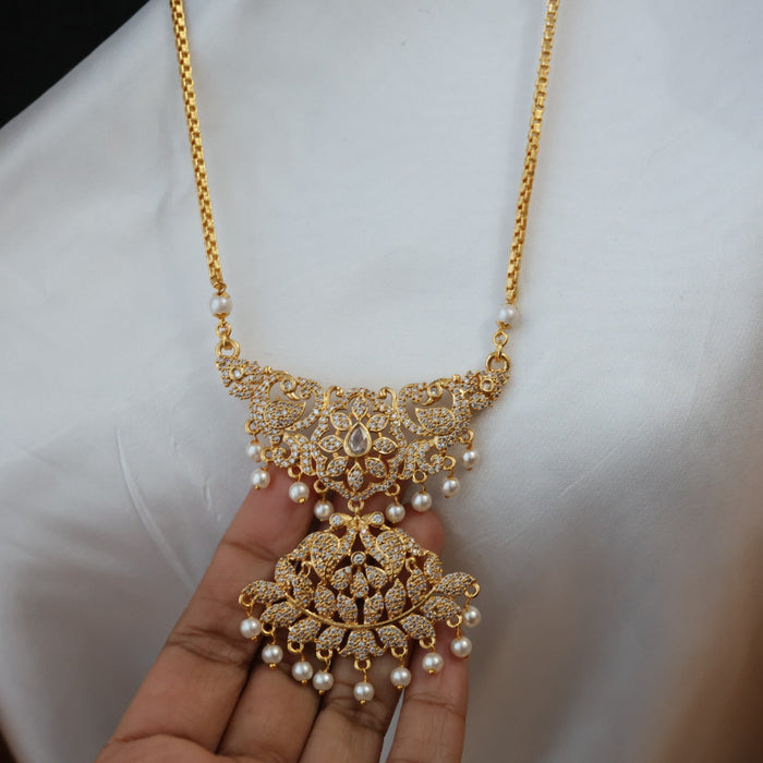 Heritage gold plated padakam pearl long necklace HP0261