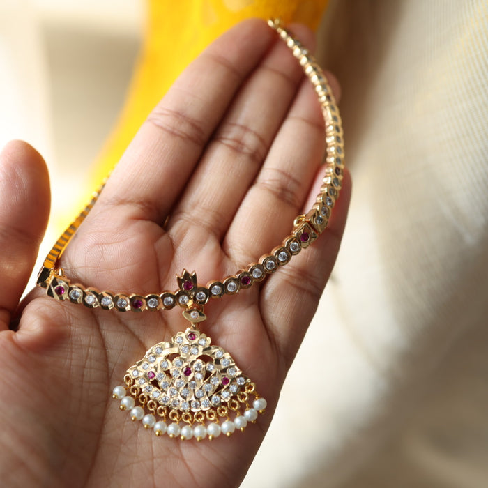 Heritage gold plated short necklace H399